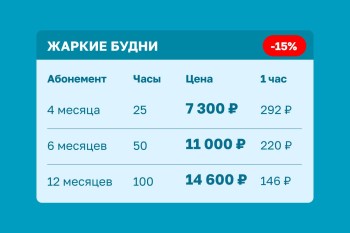 Скидка 15% на абонементы